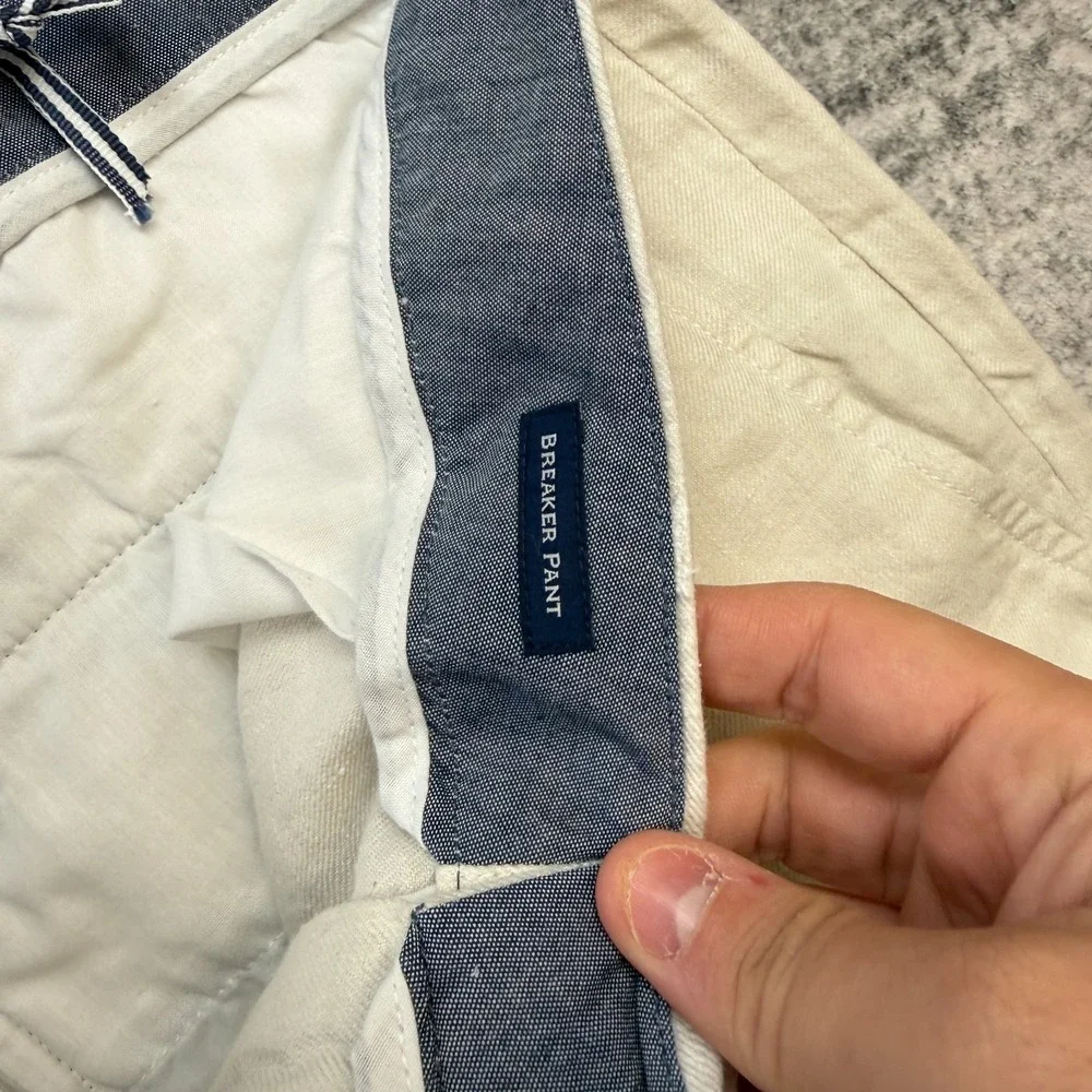 Vineyard Vines Pants Men 36x32 Beige Linen Breaker Chino Beach Resort Preppy NEW